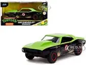 1967 Chevrolet Camaro ""Teenage Mutant Ninja Turtles"" Black and Green (Dirty) ""Hollywood Rides"" Series 1/32 Diecast Model Car by Jada