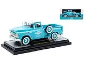 1958 Chevrolet Apache Stepside Pickup Truck ""Chevrolet Service"" Light Blue with White Top Limited Edition to 6650 pieces Worldwide 1/24 Diecast Model