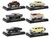 ""Auto Meets"" Set of 6 Cars IN DISPLAY CASES Release 73 Limited Edition 1/64 Diecast Model Cars by M2 Machines