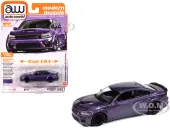 2023 Dodge Charger R/T Scat Pack Plum Crazy Metallic ""Modern Muscle"" Series 1/64 Diecast Model Car by Auto World