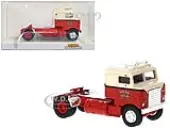 1950 Kenworth Bullnose Truck Tractor Red and Beige ""Mackie the Mover"" 1/87 (HO) Scale Model Car by Brekina