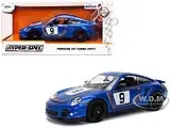 Porsche 911 Turbo (997) 9 Blue Metallic with Stripes ""Hyper-Spec"" Series 1/24 Diecast Model Car by Jada