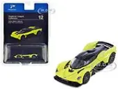 Aston Martin Valkyrie Lime Essence Yellow Metallic with Black Top ""Hypercar League Collection"" 1/64 Diecast Model Car by PosterCars