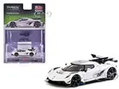 Koenigsegg Jesko Attack White Metallic with Tarmac Cards ""Global64"" Series 1/64 Diecast Model by Tarmac Works