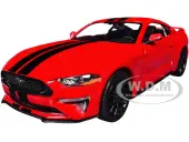 2018 Ford Mustang GT 5.0 Red with Black Stripes ""Timeless Legends"" Series 1/24 Diecast Model Car by Motormax