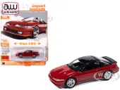 1990 Eagle Talon TSi Flash Red with Black Top and Sun Roof ""Import Legends"" Series 1/64 Diecast Model Car by Auto World