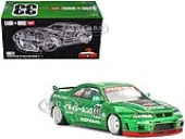 Nissan Skyline GT-R (R33) RHD (Right Hand Drive) 33 ""Imai Racing V1"" Green Metallic (Designed by Jun Imai) ""Kaido House"" Special 1/64 Diecast Model C