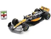 McLaren MCL60 4 Lando Norris ""Chrome"" 2nd Place Formula One F1 ""British GP"" (2023) and Acrylic Display Case and Pit Board 1/18 Model Car by Spark