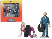 Val and Gary Tire Brigade 2 piece Figurine Set 1/18 by Motorhead Miniatures