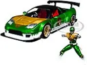 2002 Honda NSX Type-R Japan Spec RHD (Right Hand Drive) and Green Ranger Diecast Figurine ""Power Rangers"" 1/24 Diecast Model Car by Jada
