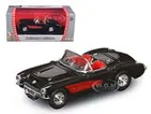 1957 Chevrolet Corvette Convertible Black 1/43 Diecast Model Car by Road Signature