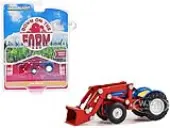 1950 Ford 8N Tractor with Front Loader Blue and Red ""Down on the Farm"" Series 8 1/64 Diecast Model by Greenlight