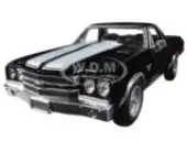 1970 Chevrolet El Camino SS Black with White Stripes ""Muscle Car Collection"" 1/25 Diecast Model Car by New Ray