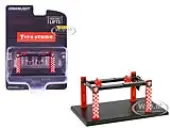 Adjustable Four-Post Lift ""Firestone"" Red and White ""Four-Post Lifts"" Series 6 1/64 Diecast Model by Greenlight