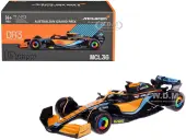 McLaren MCL36 3 Daniel Ricciardo Formula One F1 ""Australian GP"" (2022) with Display Case 1/43 Diecast Model Car by Bburago