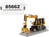 CAT Caterpillar M323F Railroad Wheeled Excavator with Operator and 3 Work Tools (CAT Yellow Version) ""High Line Series"" 1/50 Diecast Model by Diecast