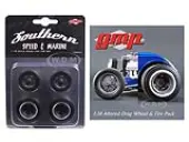 Wheels and Tires Set of 4 Drag Magnesium Finish from 1934 Altered Drag Coupe 1/18 by GMP