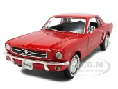 1964 1/2 Ford Mustang Coupe Hardtop Red 1/24 Diecast Model Car by Welly