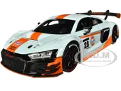 Audi R8 LMS GT3 28 Light Blue with Orange Stripes ""Gulf Oil"" ""Gulf Die-Cast Collection"" 1/24 Diecast Model Car by Motormax