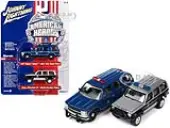 1997 Chevrolet Tahoe ""New York State Trooper"" Blue with Gold Stripes and Jeep Cherokee XJ ""North Carolina State Trooper"" Black and Silver ""American H