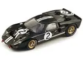 Ford MK 2 2 Bruce McLaren - Chris Amon ""Shelby American"" Winner ""24 Hours of Le Mans"" (1966) with Acrylic Display Case 1/18 Model Car by Spark