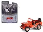1944 Willys MB Jeep Red ""Smokey Bear 80th Anniversary"" ""Anniversary Collection"" Series 17 1/64 Diecast Model Car by Greenlight