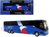 Prevost H3-45 Coach Bus ""American Airlines Landline"" Blue with Graphics Limited Edition 1/87 (HO) Diecast Model by Iconic Replicas