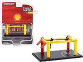 Adjustable Four-Post Lift ""Shell Oil"" Yellow ""Four-Post Lifts"" Series 1 1/64 Diecast Model by Greenlight