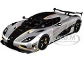 Koenigsegg Agera RS Moon Silver with Carbon and Orange Accents 1/18  Model Car by Autoart