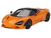 McLaren 750S McLaren Orange with Black Top 1/18 Model Car by Top Speed