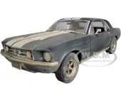 1967 Ford Mustang Coupe Matt Black with White Stripes (Weathered) (Adonis Creeds) ""Creed II"" (2018) Movie 1/18 Diecast Model Car by Greenlight