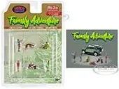 ""Family Adventure"" 6 piece Diecast Figure Set (4 Figures 1 Dog 1 Tricycle) Limited Edition to 3600 pieces Worldwide 1/64 Scale Models by American Dio