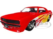 1969 Chevrolet Camaro Red with Graphics ""BigTime Muscle"" Series 1/24 Diecast Model Car by Jada