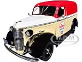 1939 Chevrolet Panel Truck ""Chevron Gasolines"" Red and Beige with White Hood and Stripes ""Running on Empty"" Series 7 1/24 Diecast Model Car by Greenl