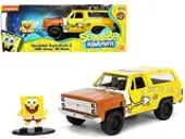 1980 Chevrolet K5 Blazer with SpongeBob SquarePants Diecast Figurine ""Hollywood Rides"" Series 1/32 Diecast Model Car by Jada