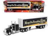 Kenworth W900 Truck Black with Dry Van Trailer ""Tribute To Truckers Keep on Truckin"" ""Long Haul Truckers"" Series 1/32 Diecast Model by New Ray