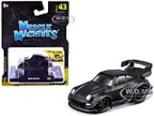 RWB 993 911 Matt Black 1/64 Diecast Model Car by Muscle Machines