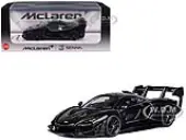 McLaren Senna GTR Black and Carbon 1/64 Diecast Model Car by CM Model