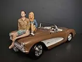 Seated Couple Release III 2 piece Figurine Set for 1/18 Scale Models by American Diorama