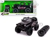 2007 Jeep Wrangler Black with Extra Wheels ""Just Trucks"" Series 1/24 Diecast Model Car by Jada