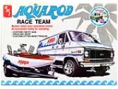Skill 2 Model Kit Chevrolet Custom Van with Drag/Ski Boat and Trailer ""Aqua Rod Race Team"" 1/25 Scale Model by AMT
