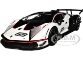 Lamborghini Essenza SCV12 63 White and Black ""Squadra Corse"" ""Race"" Series 1/24 Diecast Model Car by Bburago