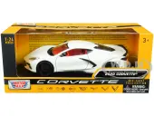 2020 Chevrolet Corvette C8 Stingray White with Red Interior ""History of Corvette"" Series 1/24 Diecast Model Car by Motormax