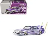 Skyline C210 Kaido Racer ""Bosozoku Style"" RHD (Right Hand Drive) 210 Purple and Silver 1/64 Diecast Model Car by Pop Race
