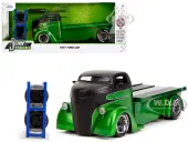 1947 Ford COE Flatbed Truck Green Metallic and Matt Black ""Toyo Tires"" with Extra Wheels ""Just Trucks"" Series 1/24 Diecast Model Car by Jada