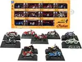 ""Indian Motorcycle"" Set of 11 pieces 1/32 Diecast Motorcycle Models by New Ray