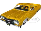1965 Chevrolet El Camino Lowrider Gold Metallic with Graphics ""Lowriders"" Series 1/25 Diecast Model Car by Maisto