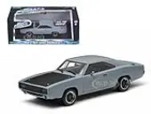 Doms 1970 Dodge Charger R/T Primered Grey ""Fast and Furious"" Movie (2009) 1/43 Diecast Car Model by Greenlight
