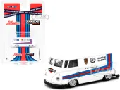 Volkswagen T1 Van Low Ride Height White with Stripes ""Martini Racing"" ""Collaboration Model"" 1/64 Diecast Model Car by Schuco &amp; Tarmac Works
