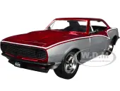 1967 Chevrolet Camaro Candy Red and Silver Metallic ""Bigtime Muscle"" Series 1/24 Diecast Model Car by Jada